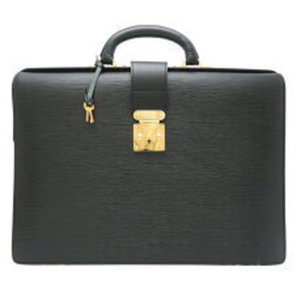 Louis Vuitton Serviette Fermoir Business Bag Epi Noir Black
